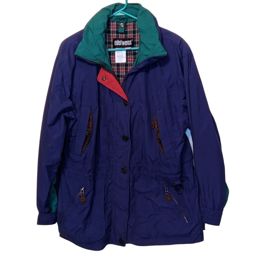 EDELWEISS SKIWEAR Women's Navy Blue Jacket Snap Double Zip Medium